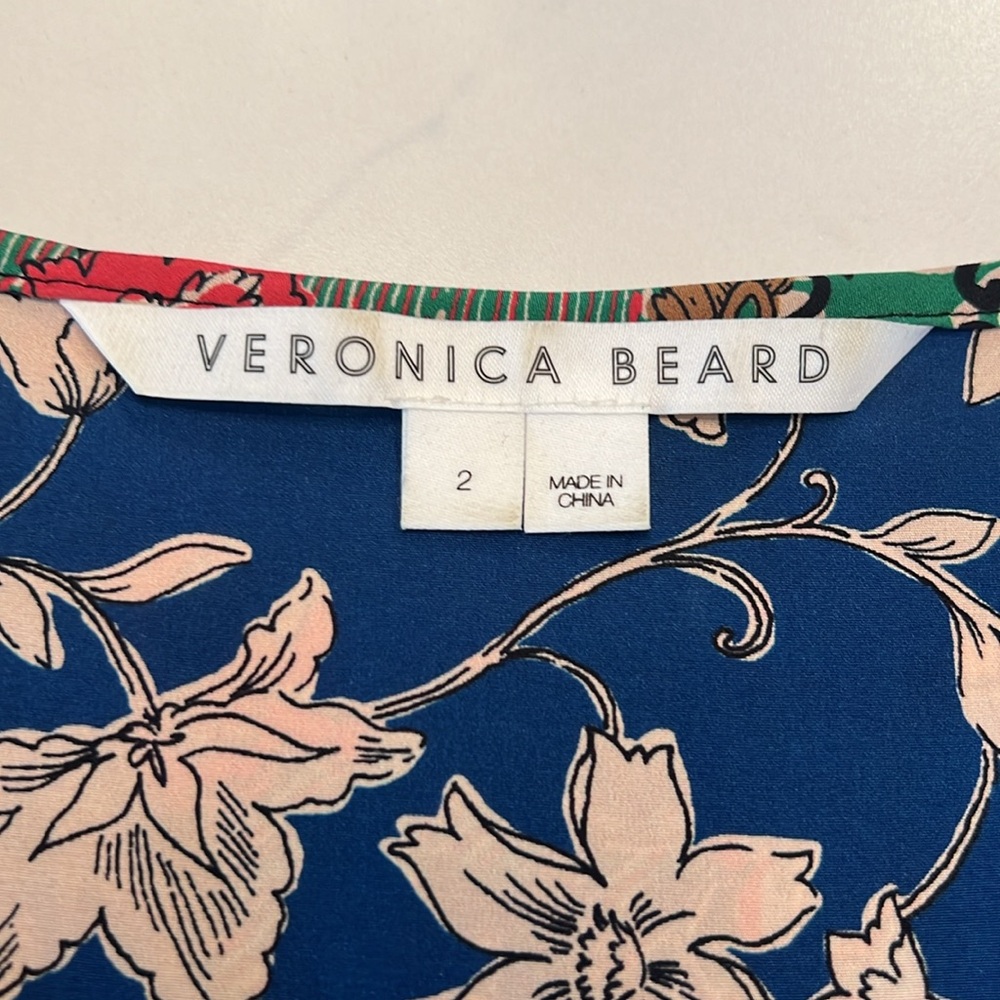 Veronica Beard Patchwork Multi Colored Silk Blous… - image 5